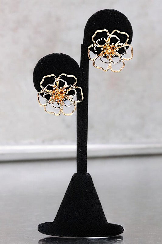 FLORAL CUT OUT POST EARRING