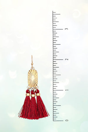 TASSEL OBLONG OVAL LINK EARRING