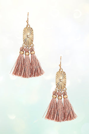 TASSEL OBLONG OVAL LINK EARRING