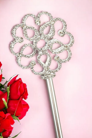 Floral Filigree Rhinestone Pave Wand