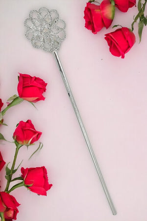 Floral Filigree Rhinestone Pave Wand