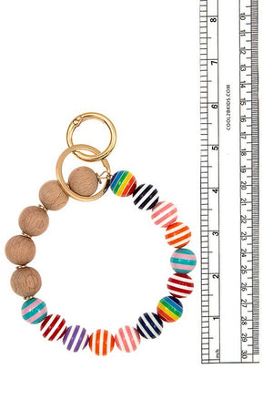 Stripe Orb Ring Keychain