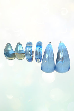SEE THROUGH COLOR SEMI HOOP EARRING SET