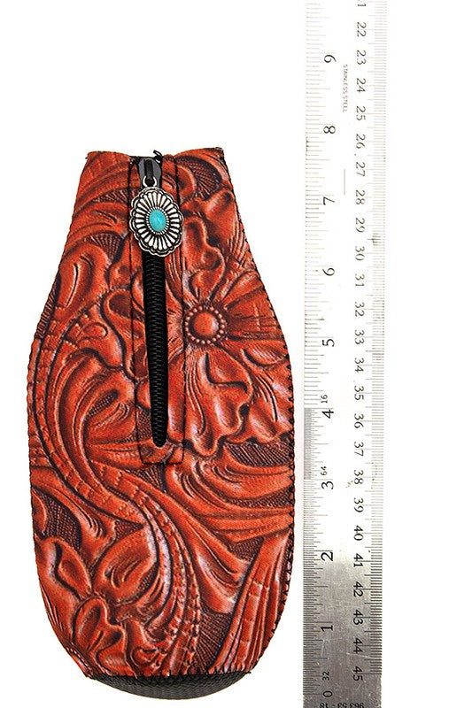 Floral Detail Paisley Zipper Drink Sleeve