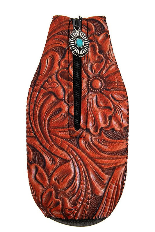 Floral Detail Paisley Zipper Drink Sleeve