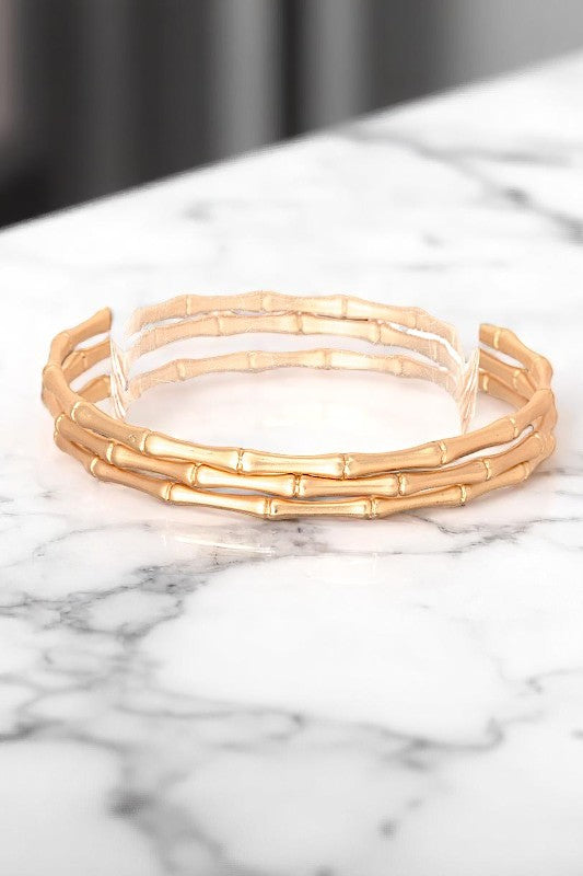 BAMBOO ACCENT MULTI BANGLE BRACELET