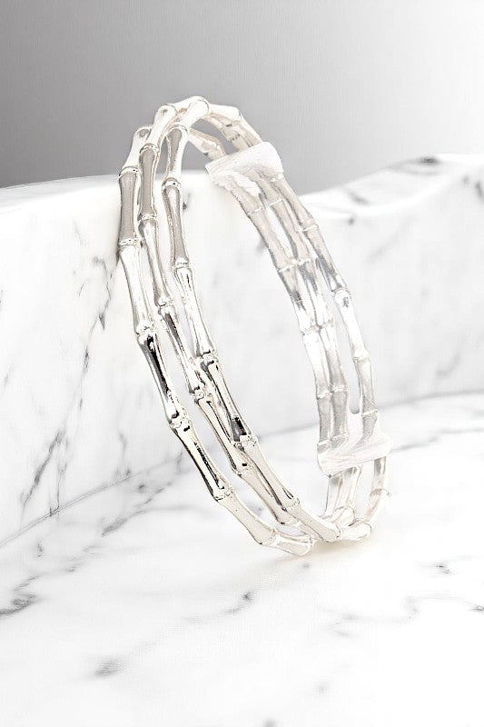 BAMBOO ACCENT MULTI BANGLE BRACELET