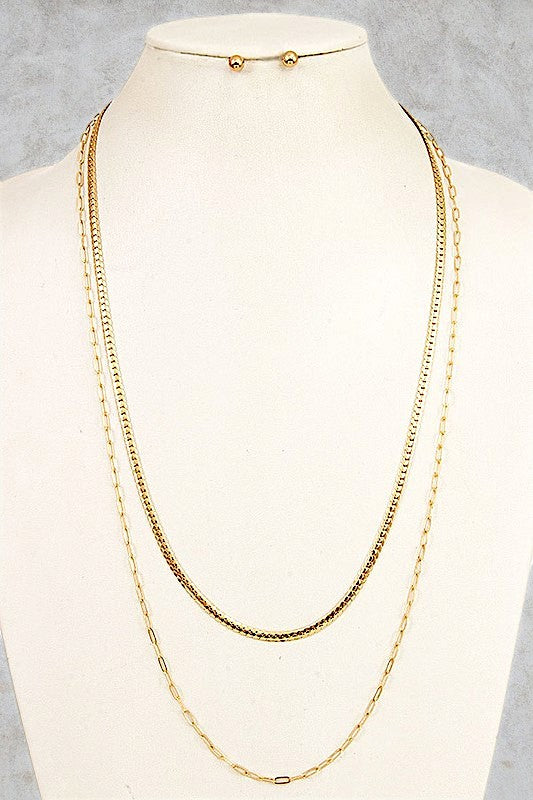 ELONGATED MULTI WAY CHAIN NECKLACE SET