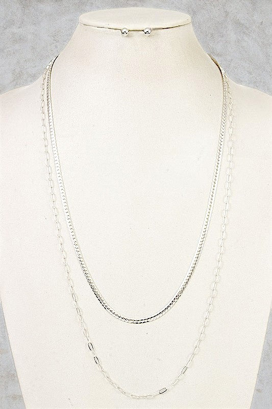 ELONGATED MULTI WAY CHAIN NECKLACE SET