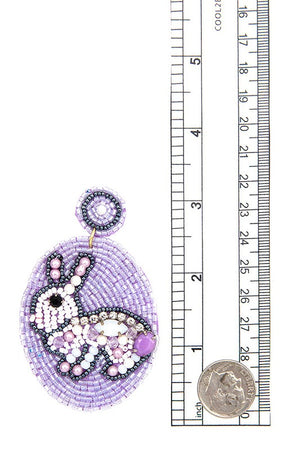 Seed Bead Easter Bunny Drop Earring