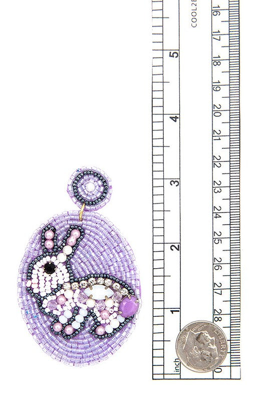 Seed Bead Easter Bunny Drop Earring