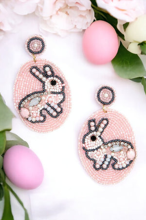 Seed Bead Easter Bunny Drop Earring