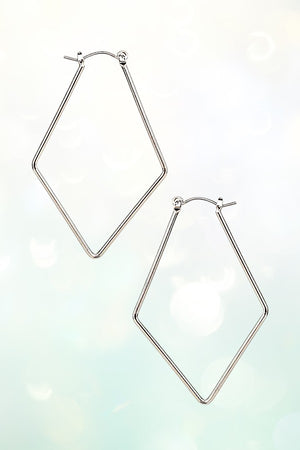 DIAMOND SHAPE WIRE HOOP EARRING