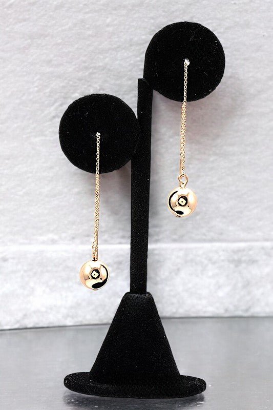 BALL LINK CHAIN DANGLE EARRING