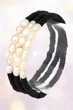 FRESHWATER PEARL LINK BEAD BRACELET