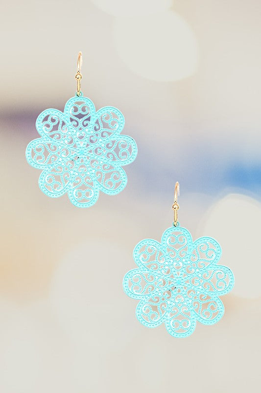 FLORAL FILIGREE DANGLE EARRING