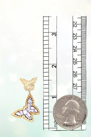 BUTTERFLY DOUBLE LINK DANGLE EARRING