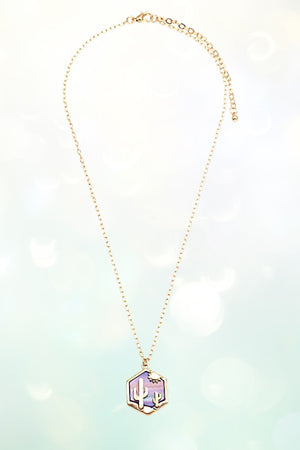 DESERT ETCHED HEXAGON PENDANT NECKLACE