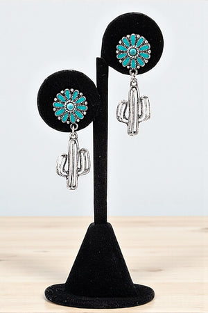 FLORAL LINK CACTUS DROP EARRING
