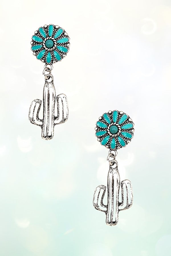 FLORAL LINK CACTUS DROP EARRING