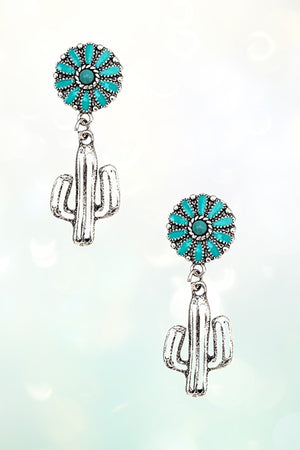 FLORAL LINK CACTUS DROP EARRING