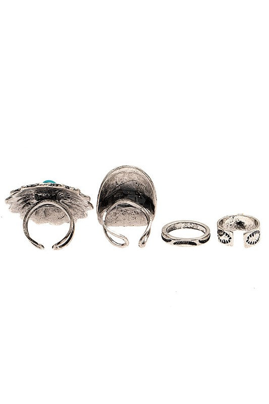 Concho Western Detail Ring Set