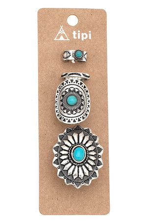 Concho Western Detail Ring Set