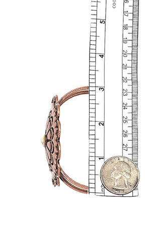 ROUND FLORAL GEM ACCENT HINGE BANGLE BRACELET