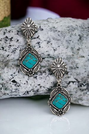 Framed Gemstone Dangle Earring