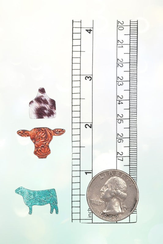 MIX PATTERN FARM ANIMAL POST EARRING