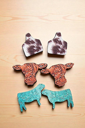 MIX PATTERN FARM ANIMAL POST EARRING