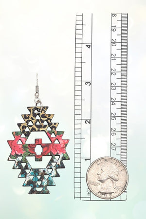 MIX PRINT CUT OUT DANGLE EARRING