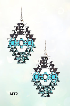 MIX PRINT CUT OUT DANGLE EARRING