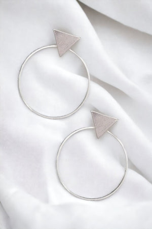 Triangle Hoop Drop Earring