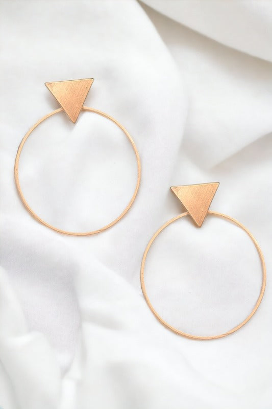 Triangle Hoop Drop Earring