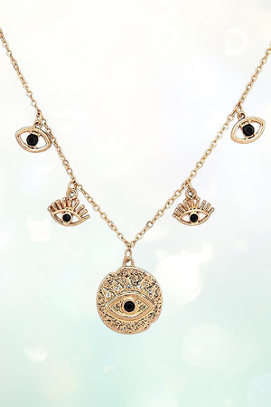 EVIL EYE CHARMS DANGLE NECKLACE