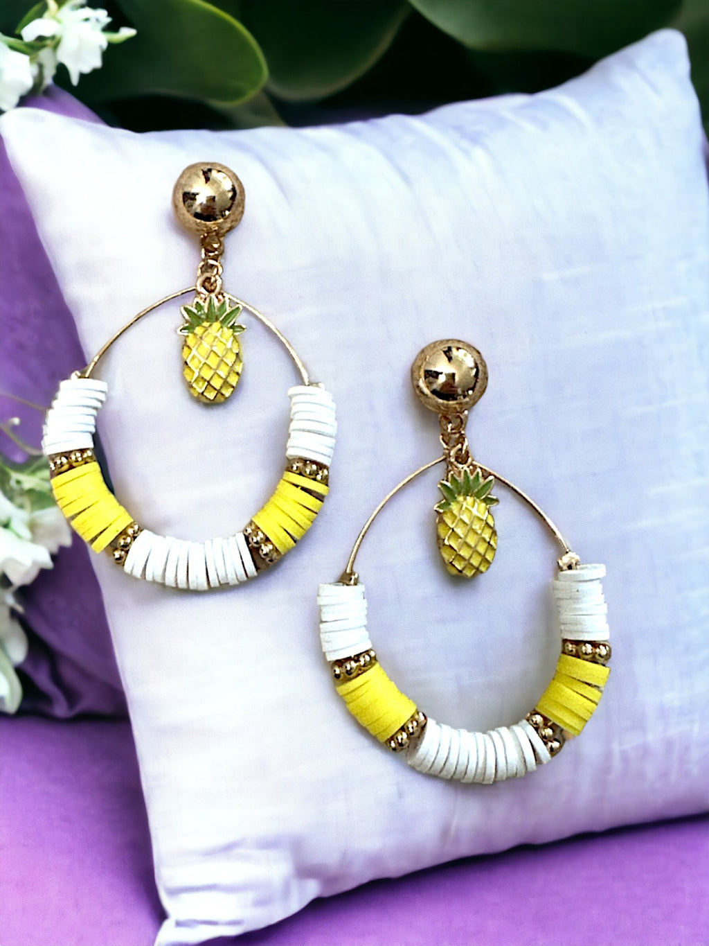 Disk Bead  Dangle Earring