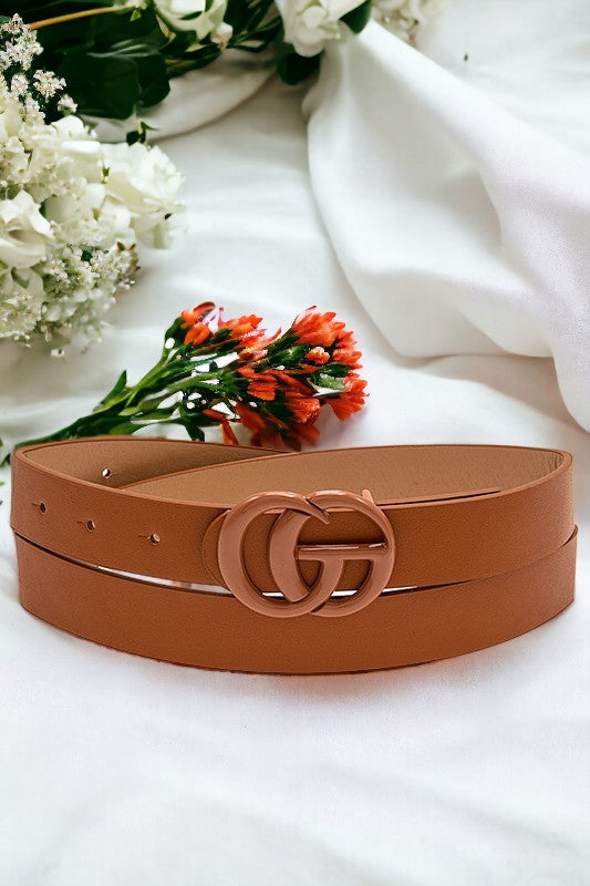 Faux Leather Fashion Buckle Belt