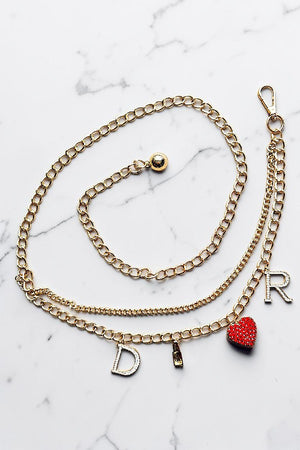 CHARMS DANGLE LAYERED CHAIN FASHION BELT