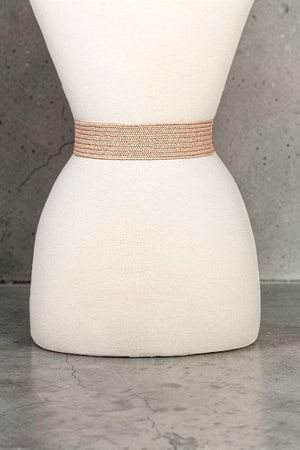 HALF WRAPPED OVAL BUCKLE STRAW BELT