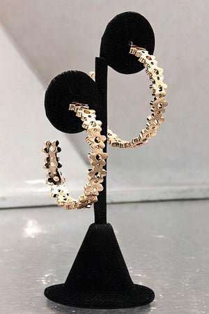 FLORAL LINK SEMI HOOP EARRING