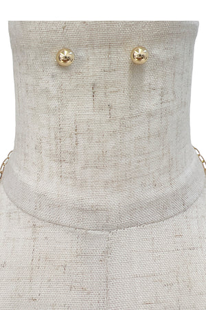 Wired Glass Bead Hexagon Pendant Long Necklace Set