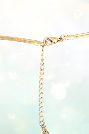 TRIANGLE GEM PAVE PENDANT CHOCKER NECKLACE SET