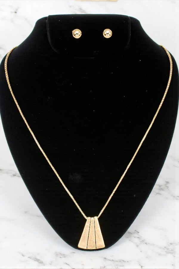 TRIPLE LINK PENDANT NECKLACE SET