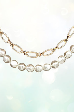 PEARL CHAIN LINK NECKLACE SET