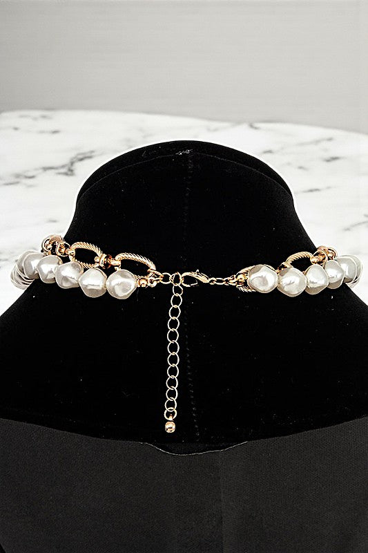 PEARL CHAIN LINK NECKLACE SET