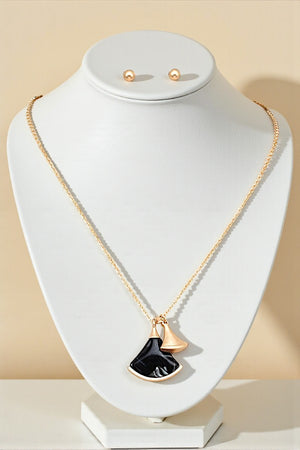 DOUBLE GEM PENDANT NECKLACE SET