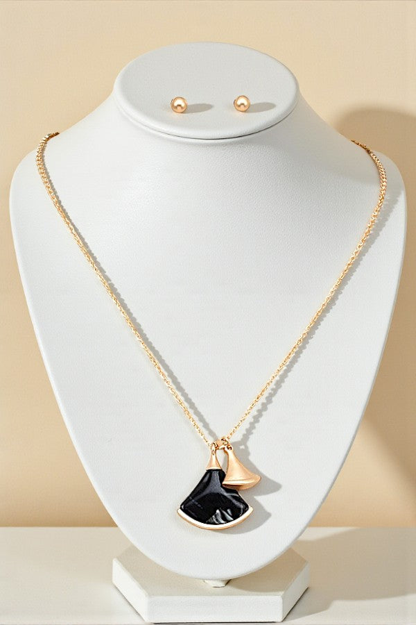 DOUBLE GEM PENDANT NECKLACE SET