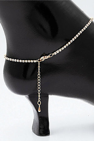 RHINESTONE PAVE BUTTERFLY CHARM ANKLET