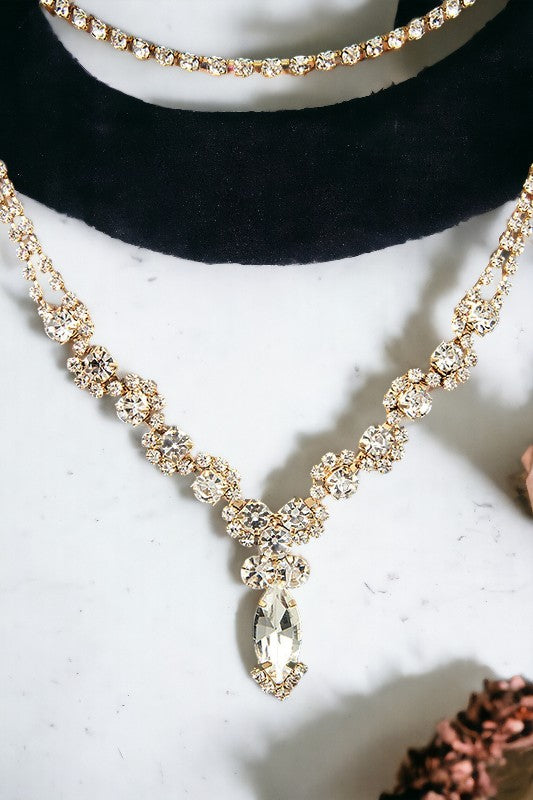 Layered Crystal Gem Necklace
